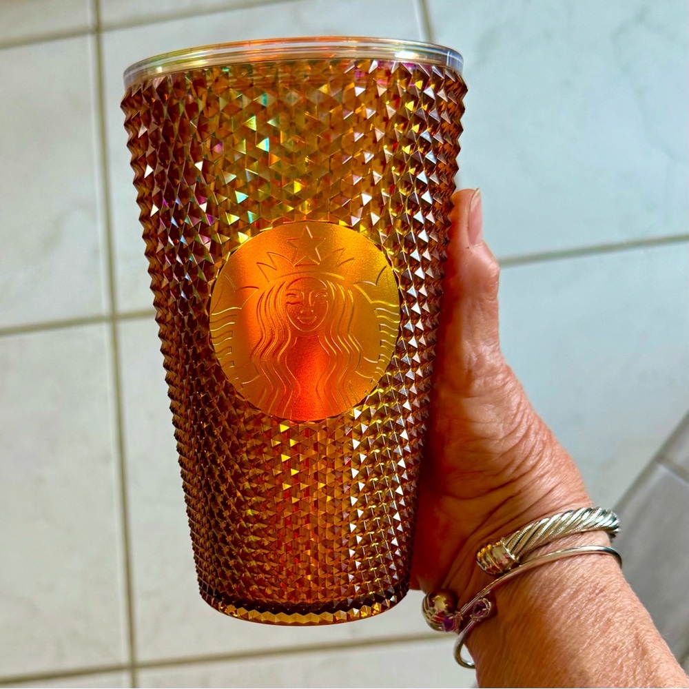 Starbucks 50th anniversary Limited edition 2020 tumbler NWT iridescent gold stud - Picture 12 of 16